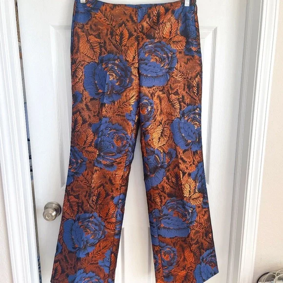 Anthropologie Leifsdottir Metallic Brocade Jacquard Trousers Sz 8 Worn Once - Picture 3 of 13